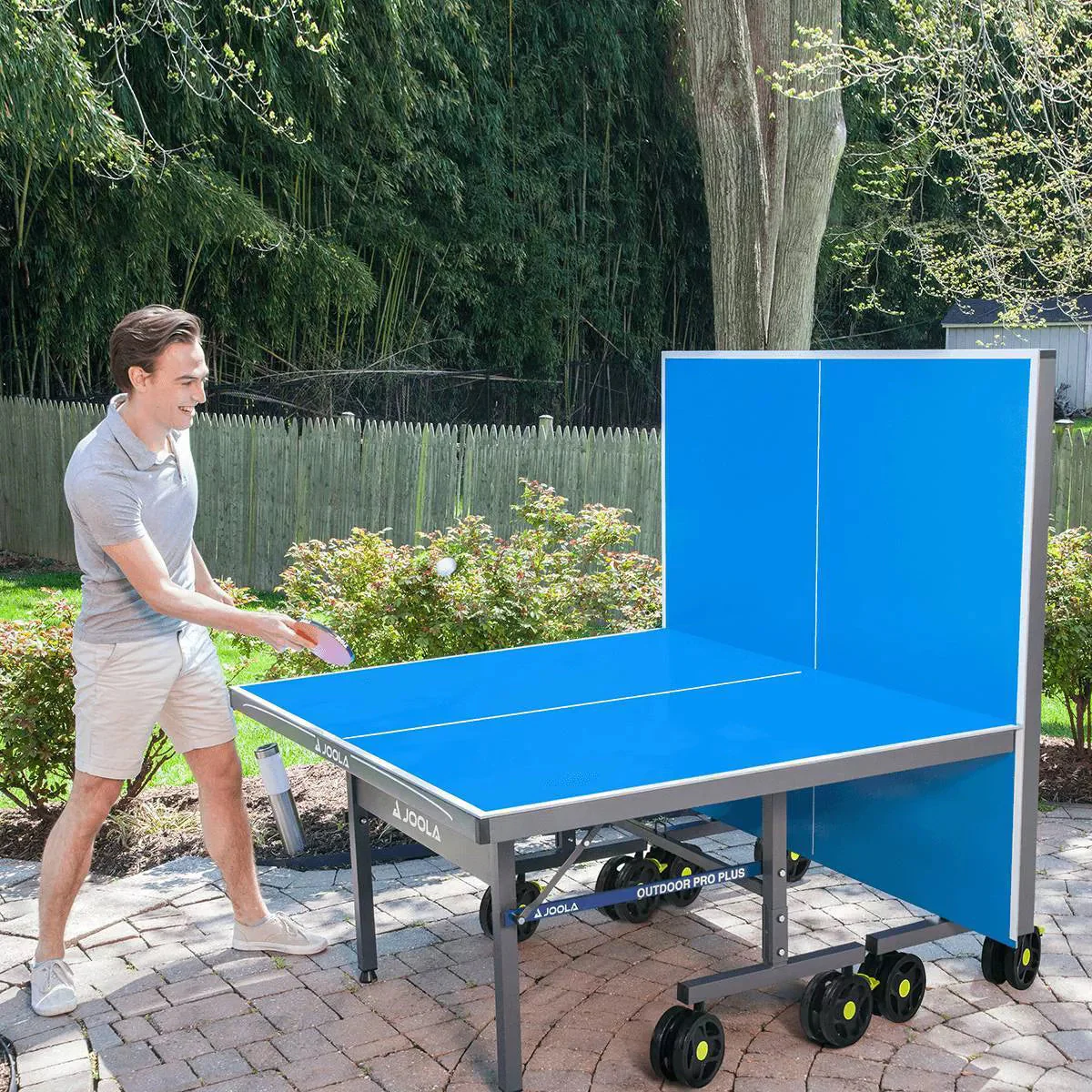 JOOLA Nova Pro Plus Outdoor Table Tennis Table with Weatherproof Net, 9�5 ft, Foldable, Aluminum Surface
