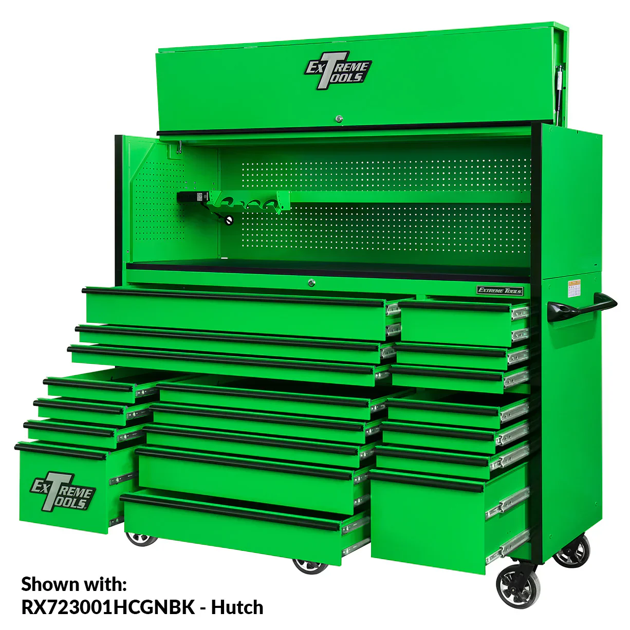 Extreme Tools RX250 Series 72-in x 30-in Roller Cabinet 19-Drawer 250 lb Drawer Slides